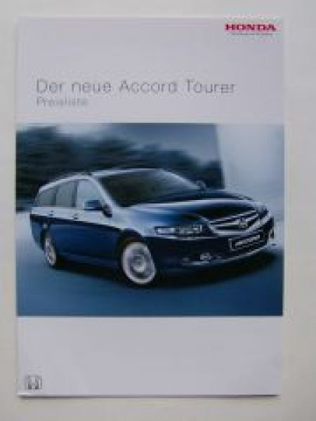 Honda Accord Tourer Preisliste Dezember 2005