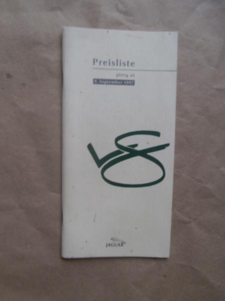 Jaguar XJ8 XJ Excecutive Sovereign XJR Daimler V8 XK8 Coupé Cabrio Preisliste 9.September 1997