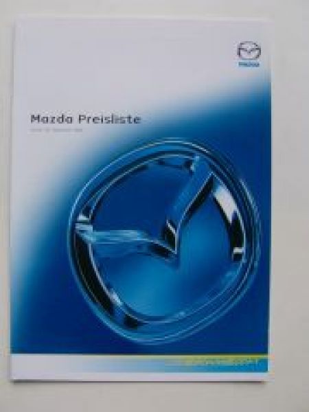 Mazda Preisliste Alle Modelle September 2005 NEU