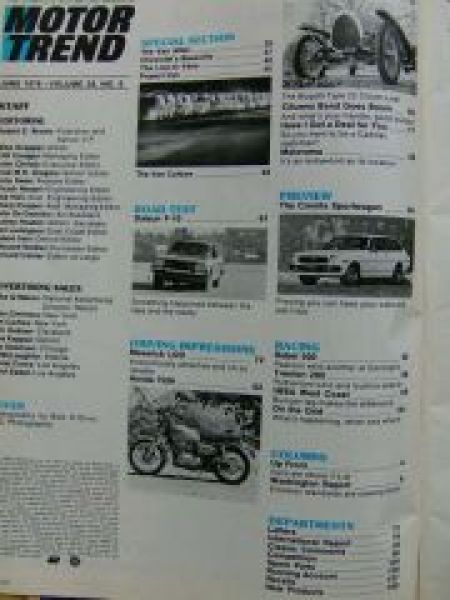 Motor Trend USA 7/1976 Datsun F10, Corolla Sportwagon