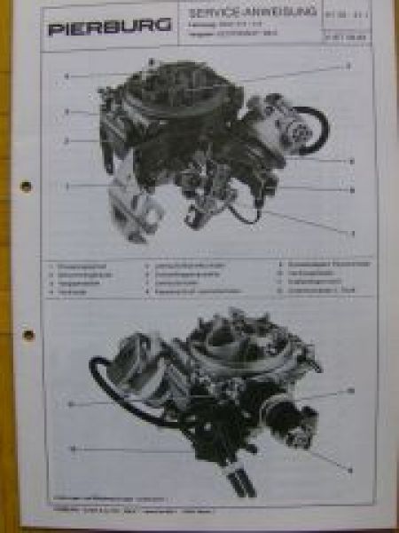 Pierburg Service Anweisung BMW 316 E30 518 E28 9/1983 2BE
