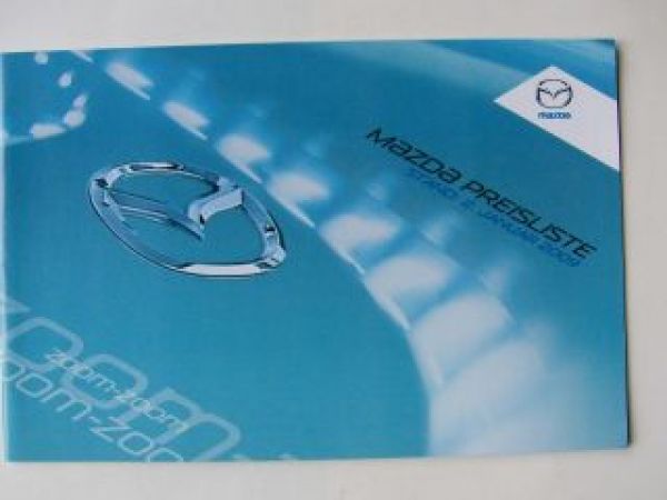 Mazda Preisliste alle Modelle Januar 2009