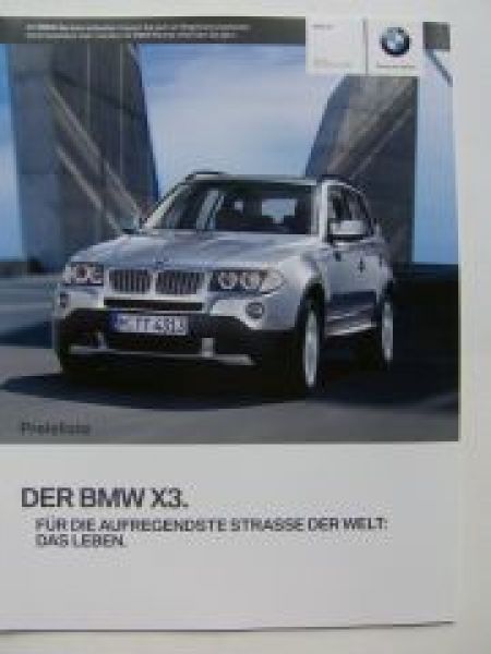 BMW Preisliste X3 E83 September 2009 NEU