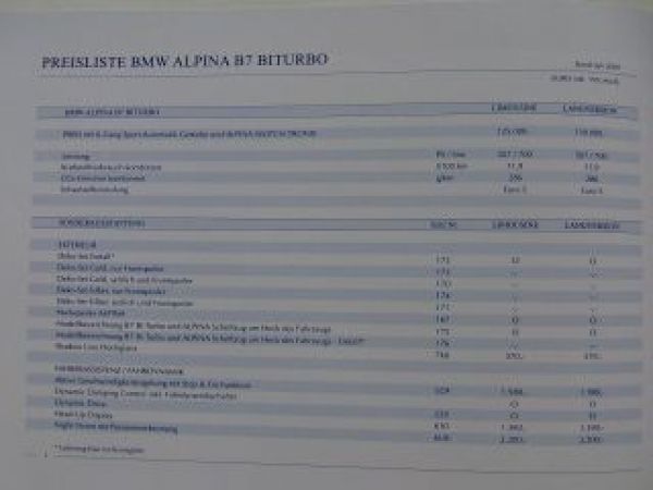 Alpina B7 Biturbo F01 F02 Limousine Langversion Februar 2009