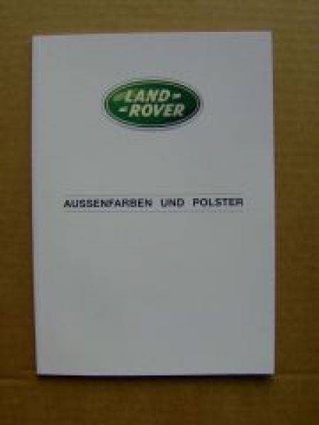 Land Rover Aussenfarben und Polster Buch November 1998