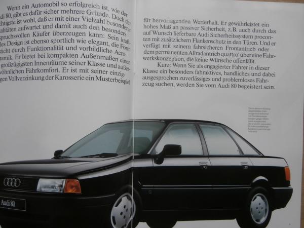 Audi 80 Typ 89 +quattro +Farben/Polster Juli 1989