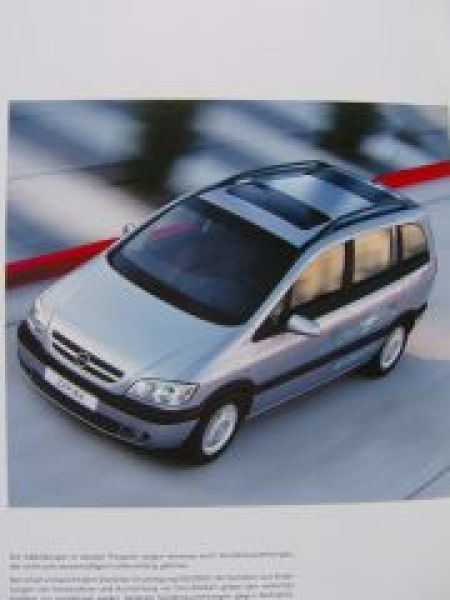 Opel Zafira 1.6 CNG mit Erdgasantrieb Prospekt Mai 2003 NEU