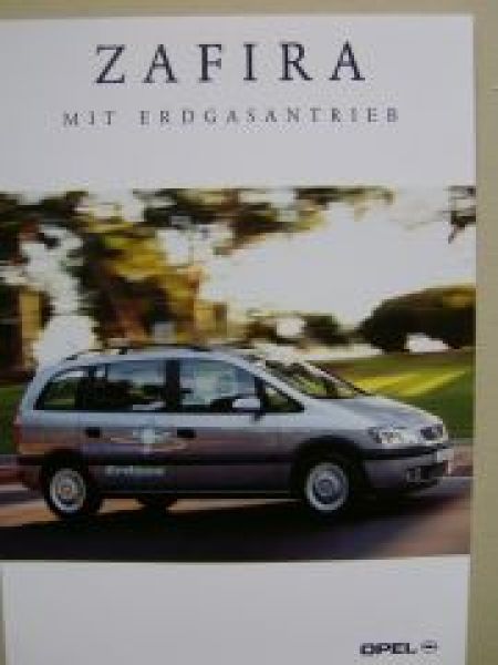 Opel Zafira mit Erdgasantrieb Februar 2001 Prospektblatt