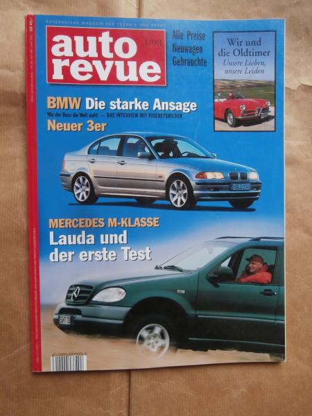 auto revue 1/1998 3er Reihe E46, ML 320 W163,Chrysler Viper GTS-R,Palio Weekend,Galaxy 1.9TDi GLX,