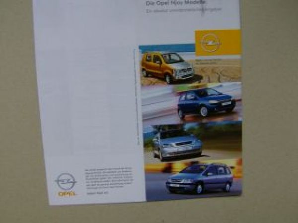 Opel Njoy Modelle Agila Corsa Astra Zafira Infoflyer Januar 2003