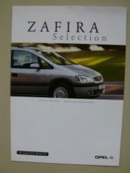 Opel Zafira A Selection Prospekt Dezember 2000 NEU