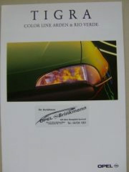 Opel Tigra Color Line Arden & Rio Verde Pospekt August 1996