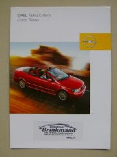 Opel Astra Cabrio Linea Rossa Prospekt März 2003 NEU