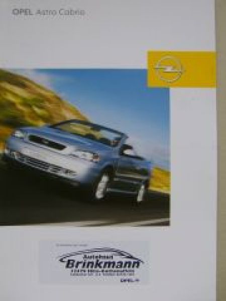 Opel Astra Cabrio Prospekt Januar 2004