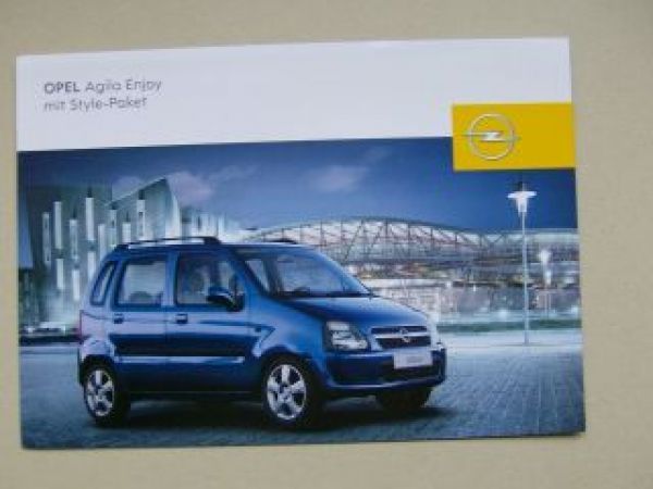 Opel Agila Enoy mit Style Paket Prospetktblatt Juli 2004