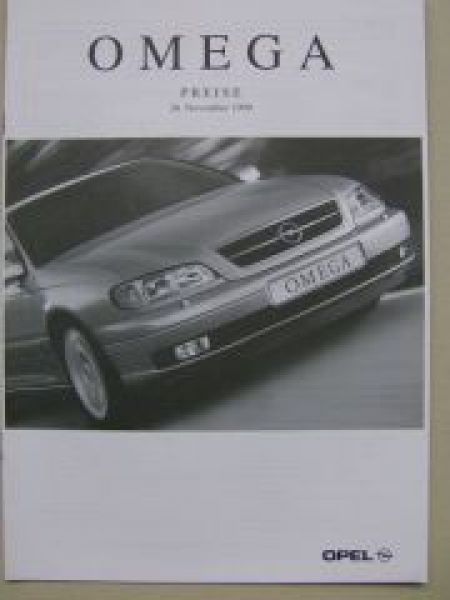 Opel Preisliste Omega B November 1999