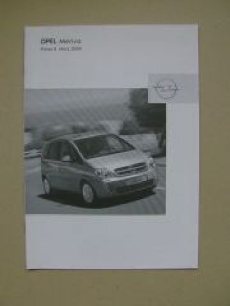 Opel Preisliste Meriva März 2004 NEU