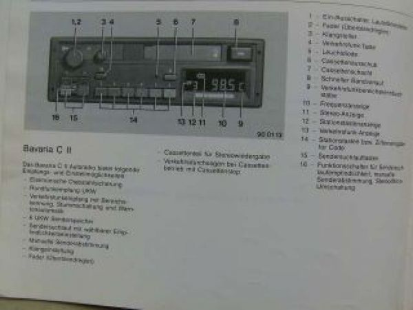 BMW Autoradio Bavaria C 2 Juli 1989