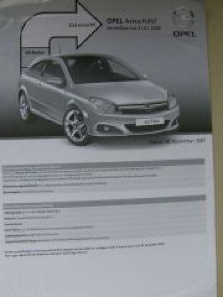 Opel Preisliste Astra NAVI November 2007