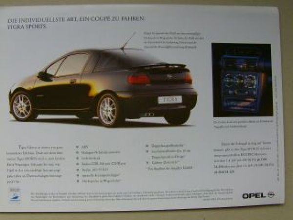 Opel Tigra Sports Prospektblatt Februar 1998