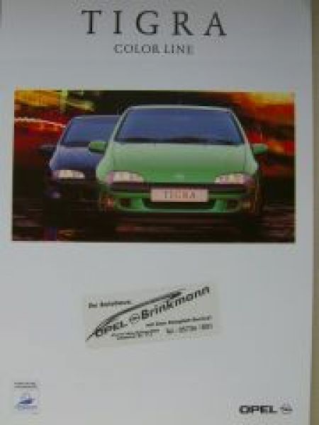 Opel Tigra Color Line Prospekt Juli 1997 NEU