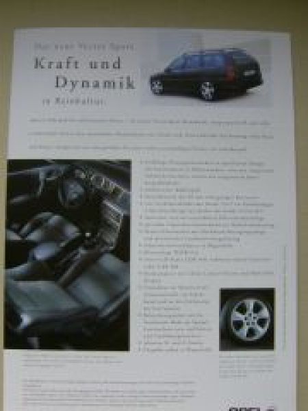 Opel Vectra Caravan Sport Prospektblatt Dezember 2000