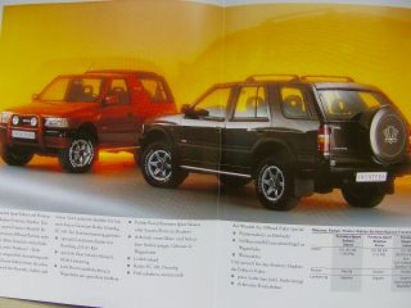 Opel Frontera Sahara & Shadow Prospekt Januar 1996 NEU