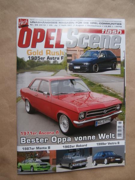 Opel Scene flash 8/2016 Ascona A,Vectra B,Astra F,Rekord P2 Coupé,Astra H OPC,