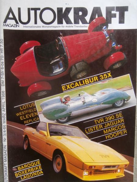 Autokraft 3/4 1986 Excalibur 35X,TVR 390SE,Lister Jaguar,Morcos,Hooper,Lotus,Westfield,Elven Replica,