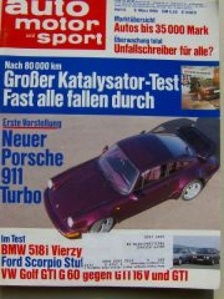 ams 6/1990 BMW 518i E34, Scorpio, Volvo 460 Turbo