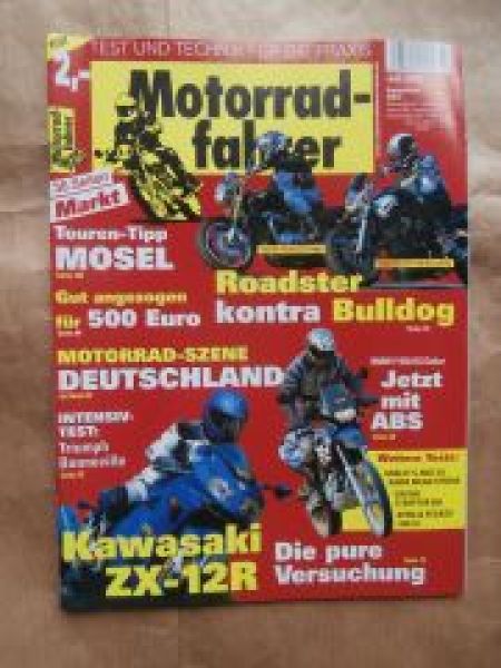 Motorradfahrer 7/2002 Sachs Roadster 800 vs. Yamaha Bulldog,Kawasaki ZX-12R,BMW F650 GS Dakar