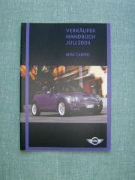 BMW Mini Handbuch für Verkäufer Cabrio R52 One Cooper +S 2004