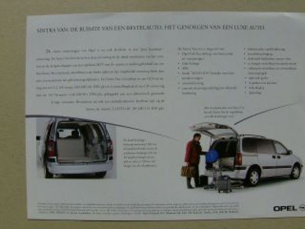 Opel Sintra Van Prospektblatt Niederlande Februar 1998
