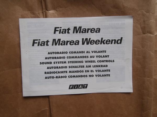 Fiat Marea +Weekend Autoradio Schalter am Lenkrad Anleitung Deutsch März 1999