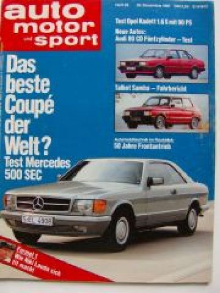 ams 26/1981 Mercedes 500SEC C126, Audi 80CD,Talbot Samba