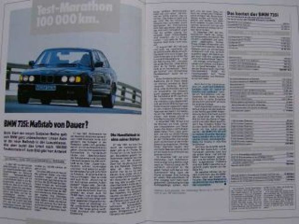 BMW 7er Reihe E32 im Spiegel der Presse Januar 1989