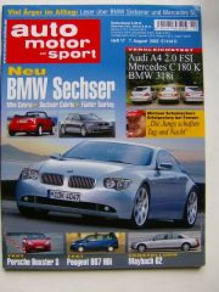 ams 17/2002 Maybach 62, Peugeot 807HDI, BMW 318i E46, E39