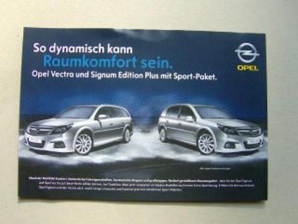 Opel Vectra und Signum Edition Plus mit Sport-Paket August 2007