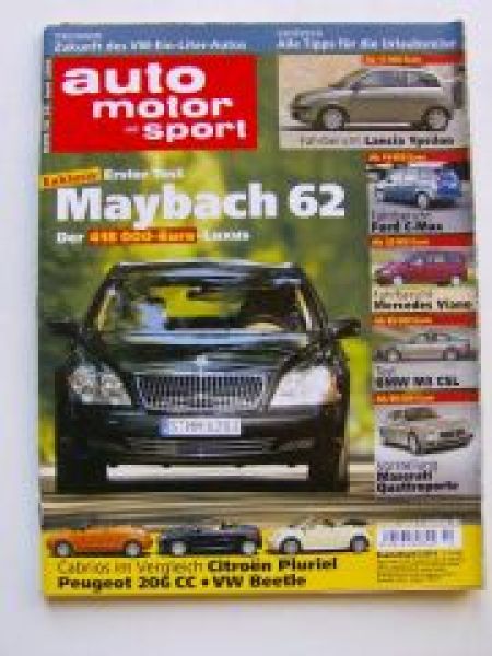 ams 14/2003 Maybach 62, Lancia Ypsilon, BMW M3 CSL E46