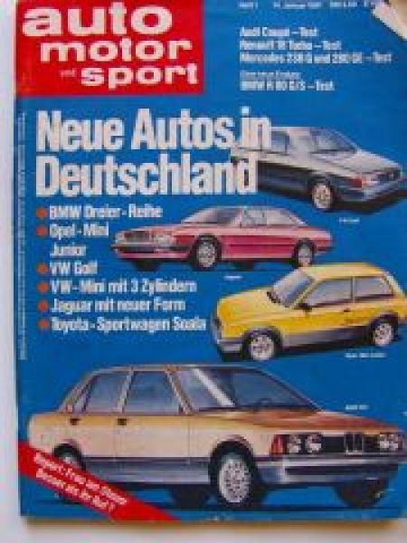 ams 1/1981 Renault 18 Turbo, BR461 230G 280GE,BMW R80 G/S