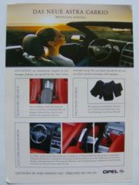 Opel Astra Cabrio Exterieur Interieur Prospektblatt April 2001