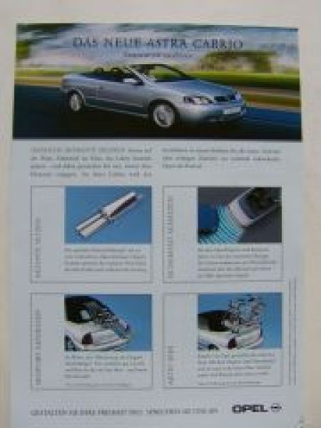 Opel Astra Cabrio Exterieur Interieur Prospektblatt April 2001