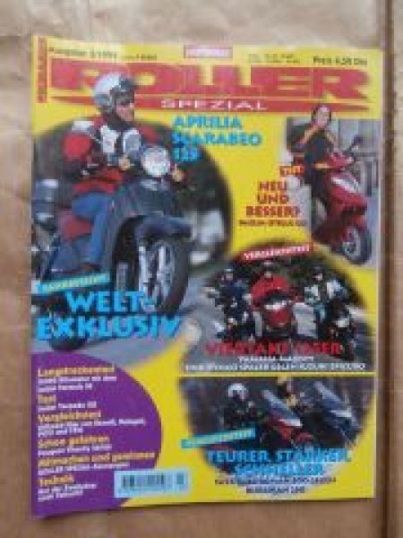 Motorrad Roller Spezial 3/1999 Aprilia Scarabeo 125, Daelim Otello 125,