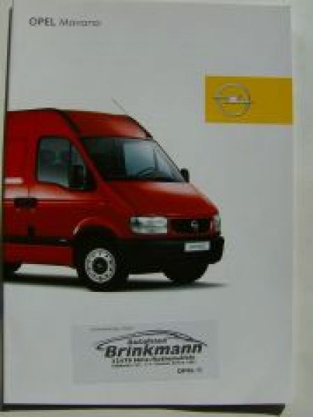 Opel Movano Prospekt Februar 2003 NEU