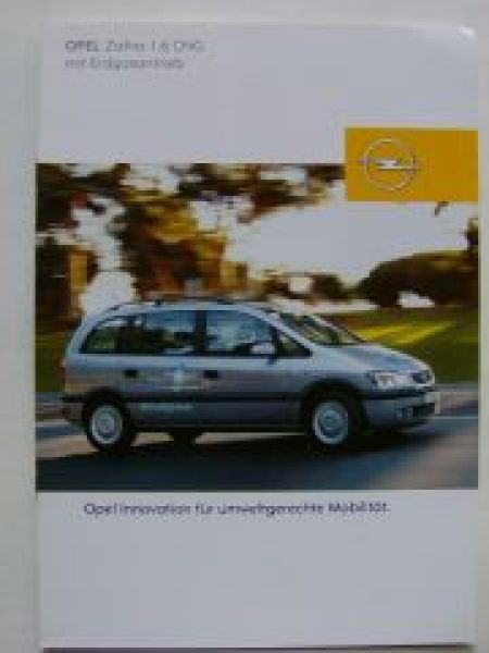 Opel Zafira A 1.6CNG mit Erdgasantrieb Prospekt März 2002