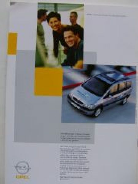 Opel Zafira A 1.6CNG mit Erdgasantrieb Prospekt März 2002
