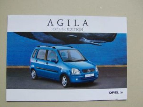 Opel Agila Color Edition Prospekt Januar 2002 NEU