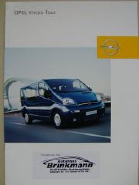 Opel Vivaro Tour Prospekt Juni 2005 +Preisliste