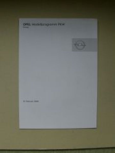 Opel Preisliste Modellprogramm PKW Februar 2002
