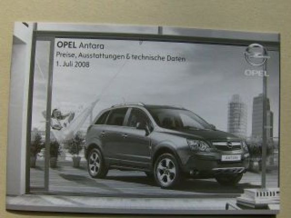 Opel Preisliste Antara Oktober 2008